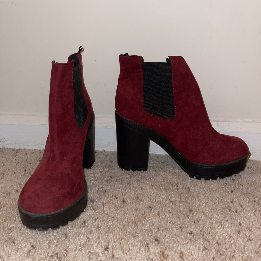 Burgundy Heeled Booties